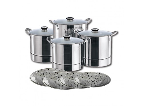 4pcs Induction Stainless Steel Cookware Set With Steamers